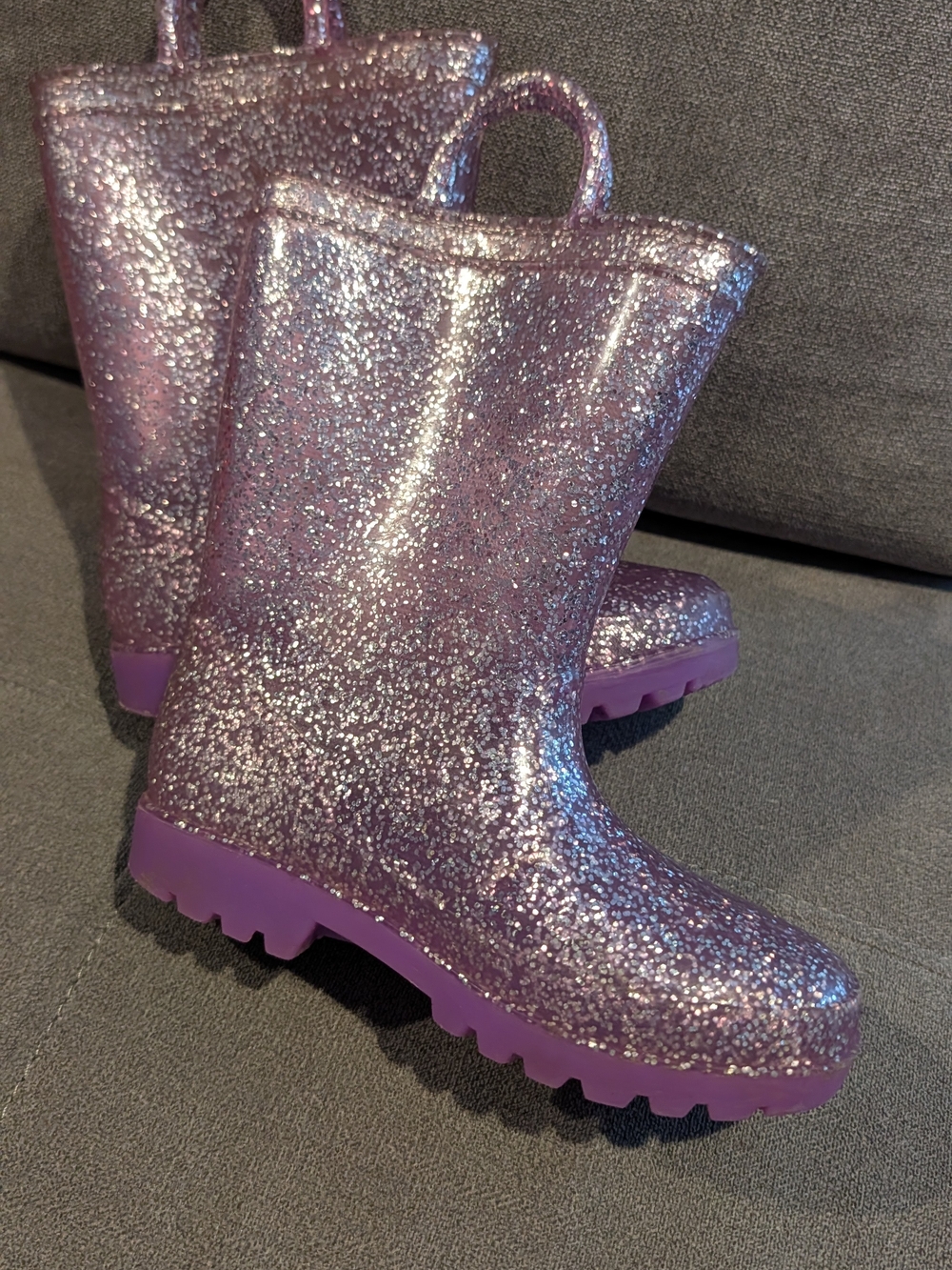 Cat & Jack Sparkle Purple Kids Rain Boots
